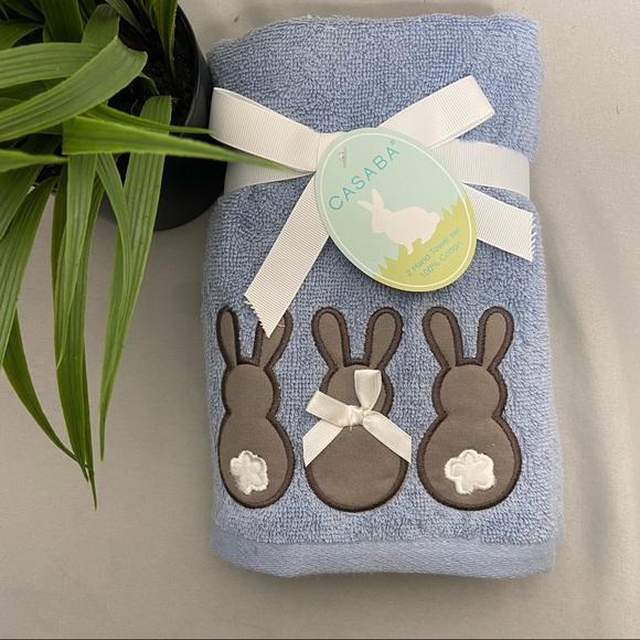 Casaba Bath New Casaba Bunny Hand Towels Set Poshmark